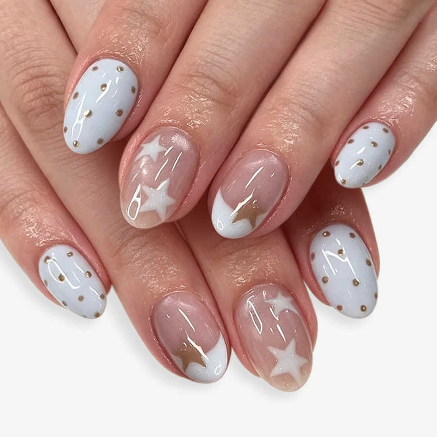 Nail Art Aesthetic - 24Pcs Pentagram Press on Fake Nails