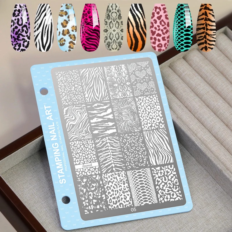Nail Art Leopard - Print Nail Stamping Plate Leopard Snake