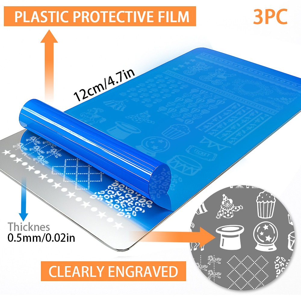 3pcs Circus Nail Stamping Plat - Nail Stamping Plate review and price