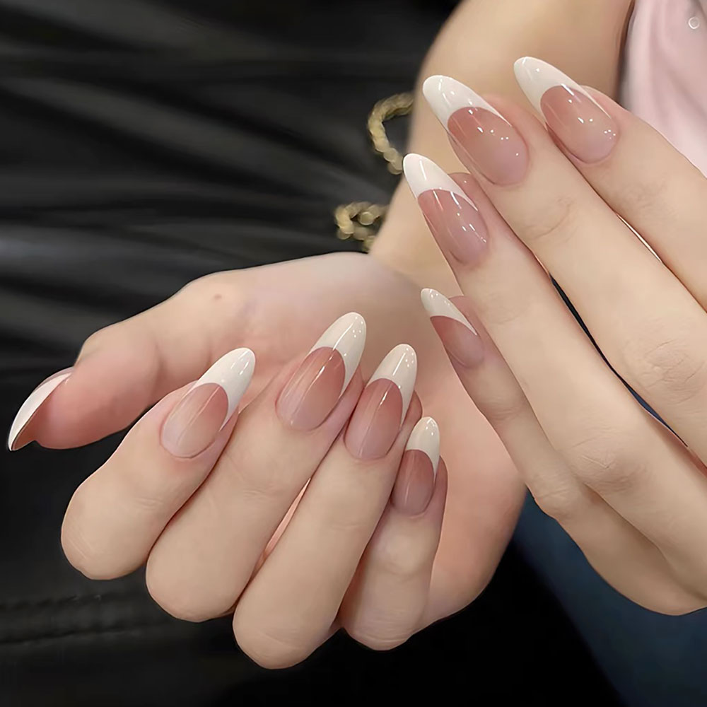120pcs Pink Medium Almond Fren - Nail Art French Nails review and price