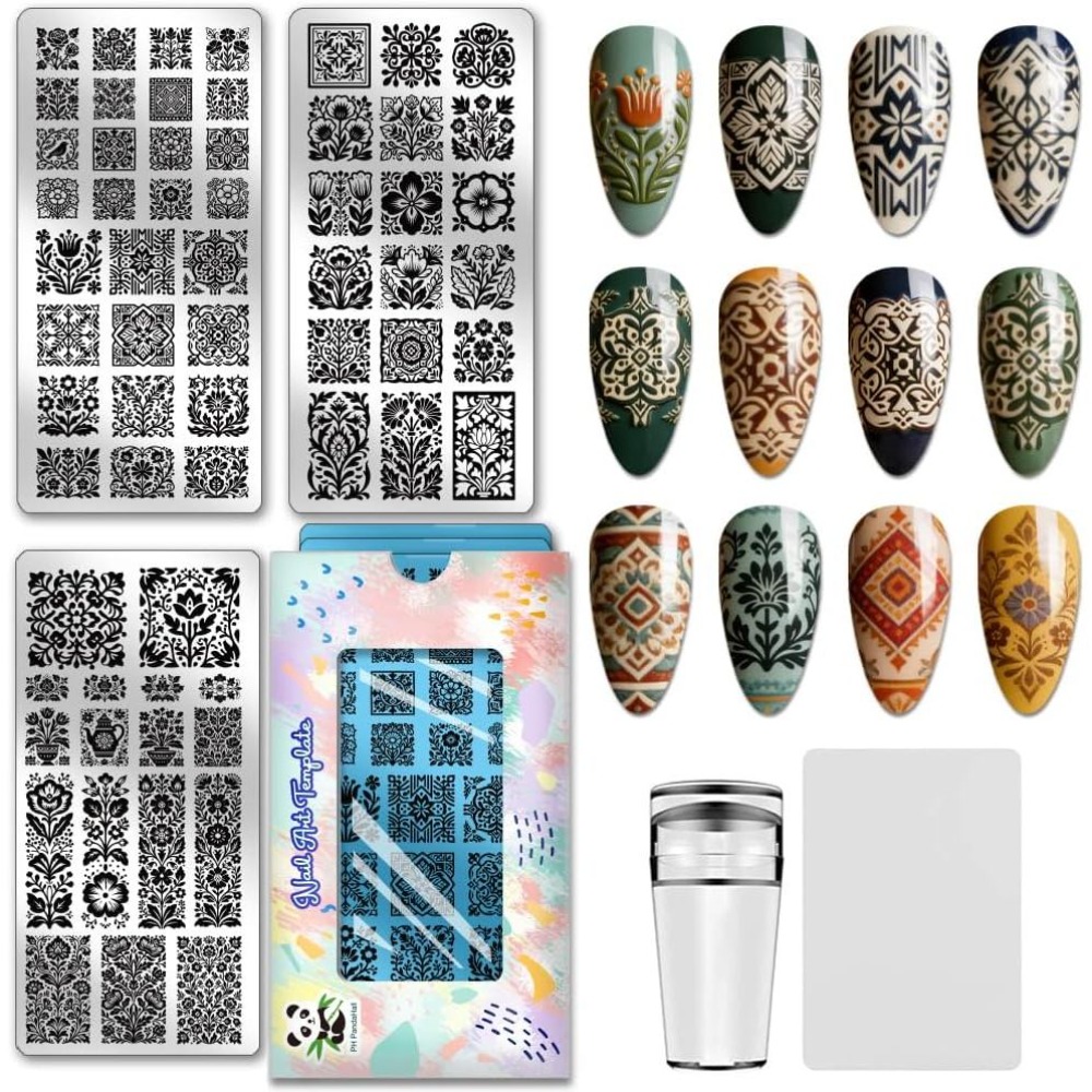 3pcs Flower Nail Stamping Plat - Nail Stamping Plate review and price