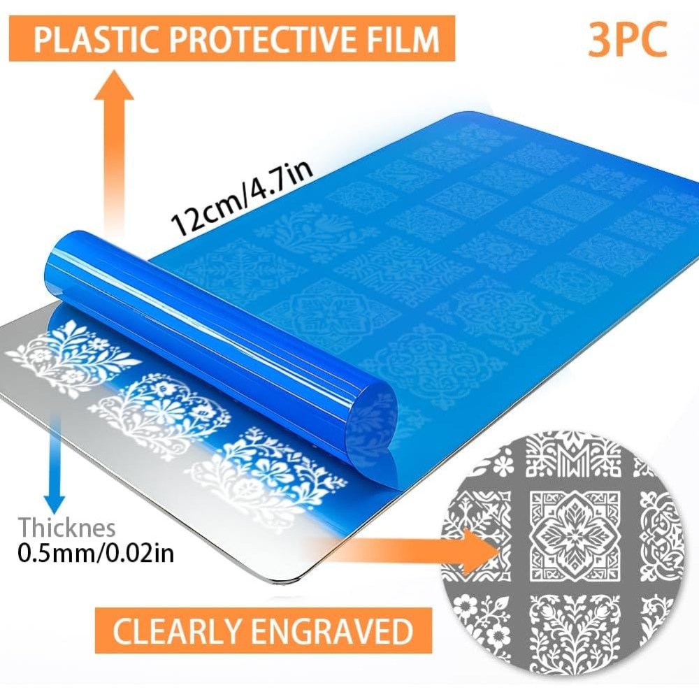 3pcs Flower Nail Stamping Plat - Nail Stamping Plate review and price