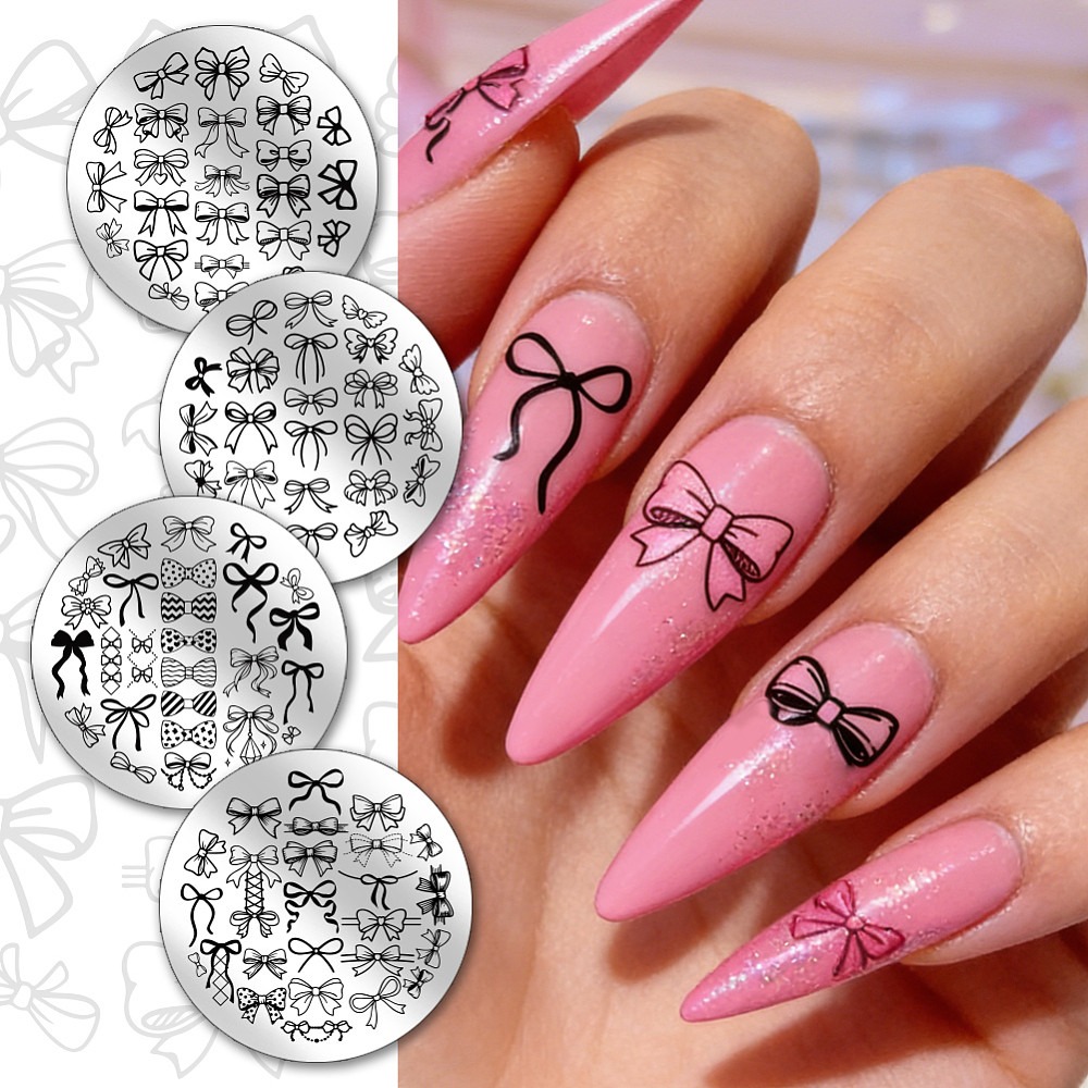 4pcs Bowknot Nail Stamping Pla - Nail Stamping Plate review and price