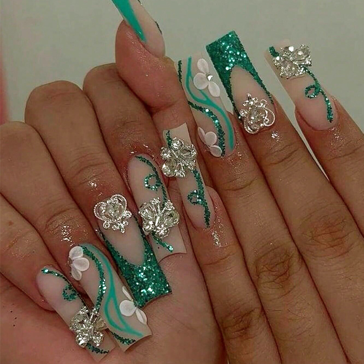 Long Coffin Press on Nails Bal - Nail Art French Nails review and price