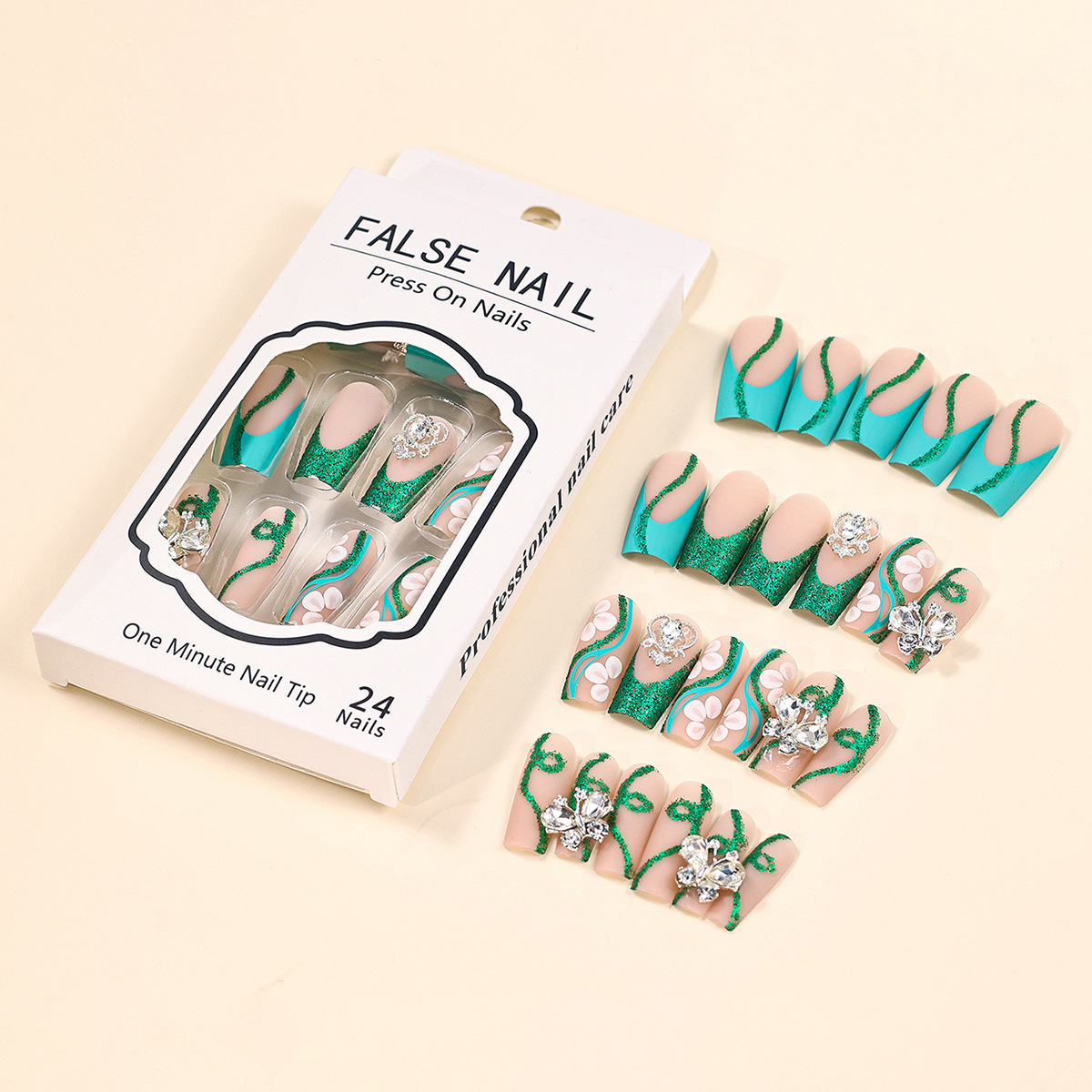 Long Coffin Press on Nails Bal - Nail Art French Nails review and price