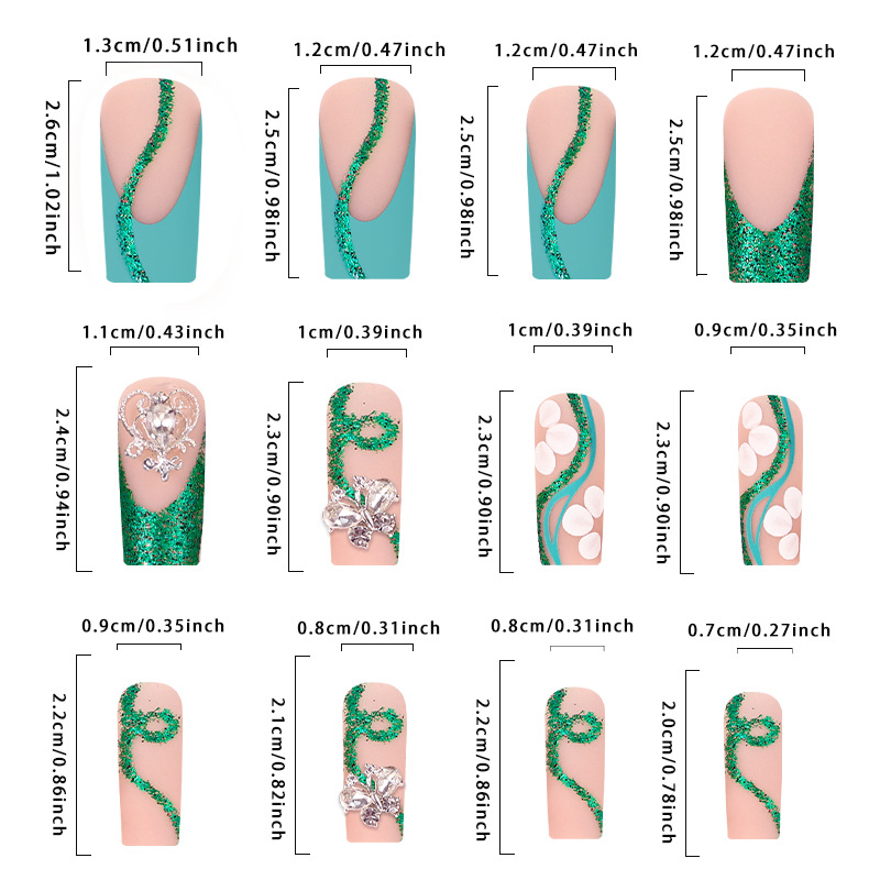 Long Coffin Press on Nails Bal - Nail Art French Nails review and price