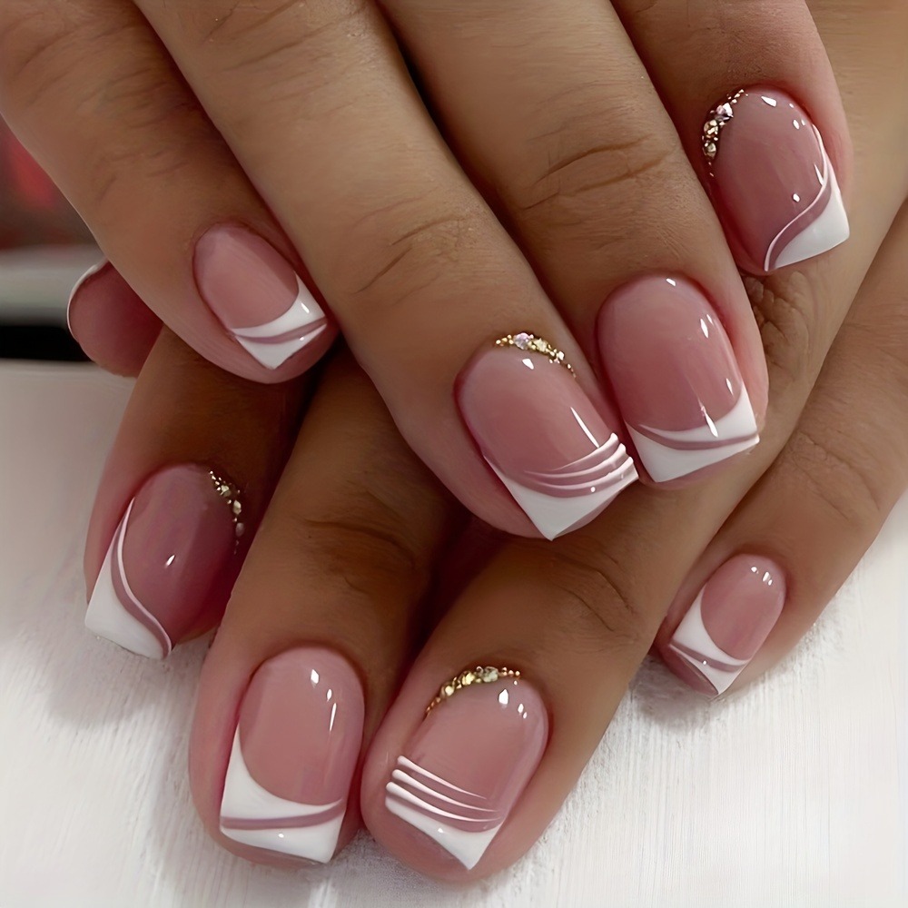 24Pcs French Tip Handmade Pres - Nail Art French Nails review and price