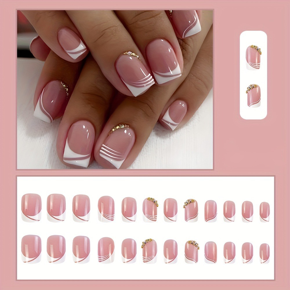 24Pcs French Tip Handmade Pres - Nail Art French Nails review and price