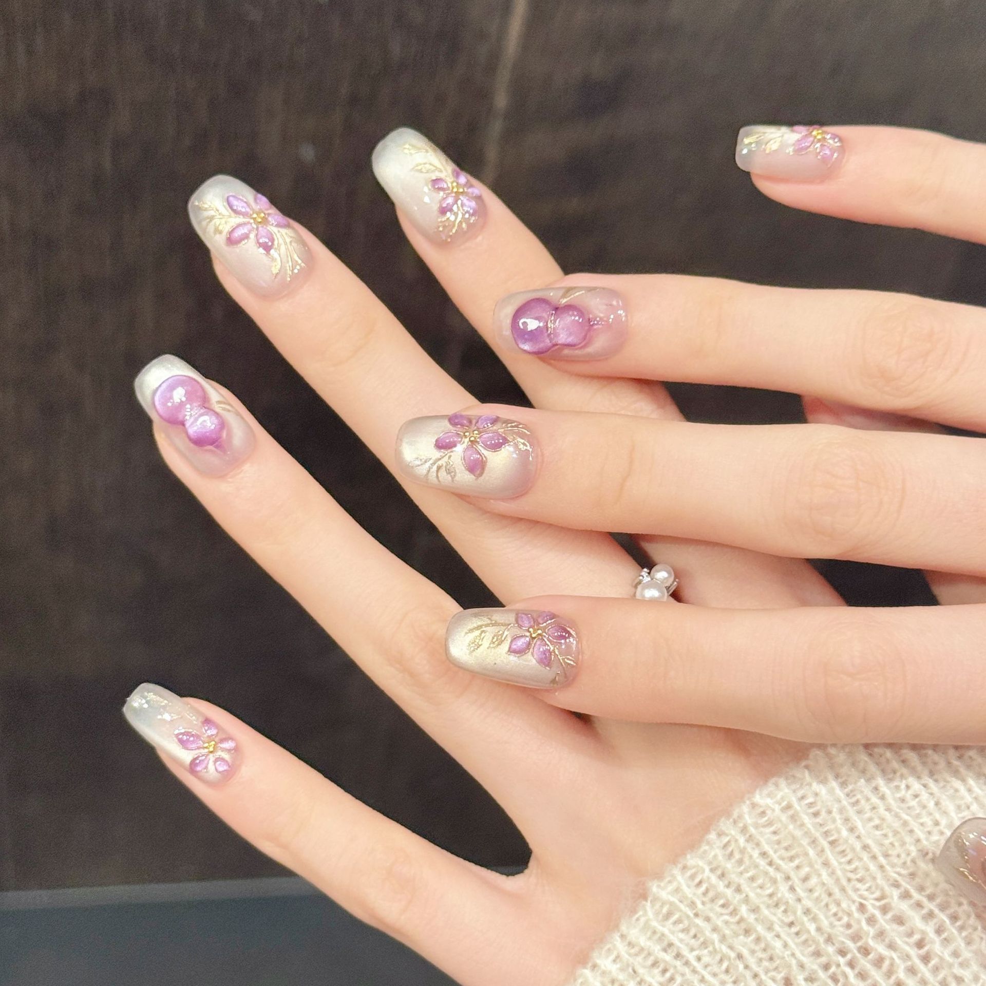 10pcs Handmade Fake Nails Midd - Nail Art Aesthetic review and price