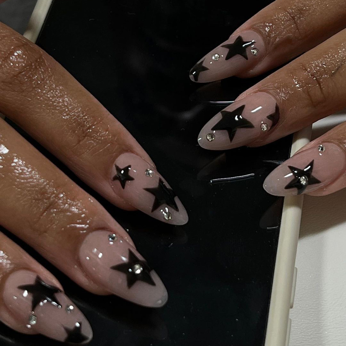 24Pcs Pentagram Press on Fake  - Nail Art Aesthetic review and price