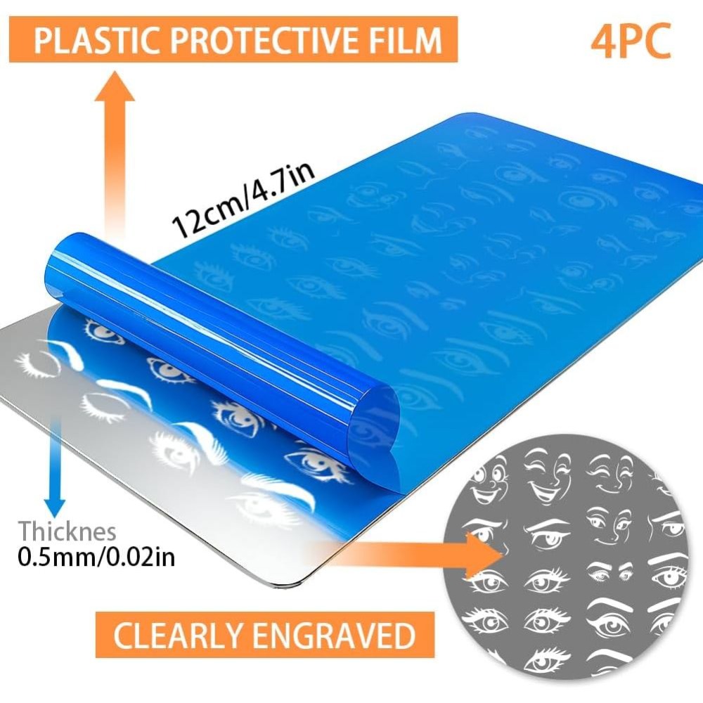 4pcs Comic Eyes Nail Stamping  - Nail Stamping Plate review and price