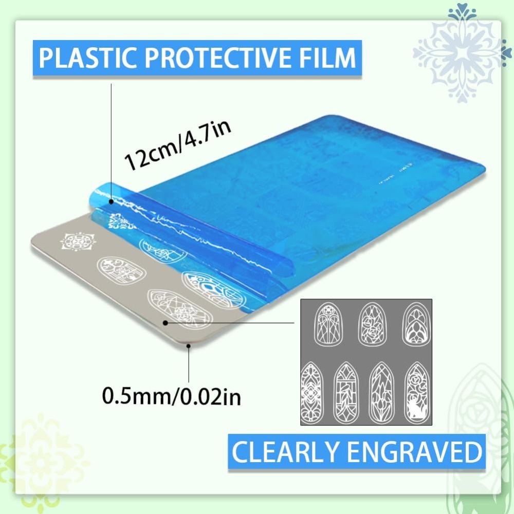 3pcs Glass Window Nail Art Tem - Nail Stamping Plate review and price
