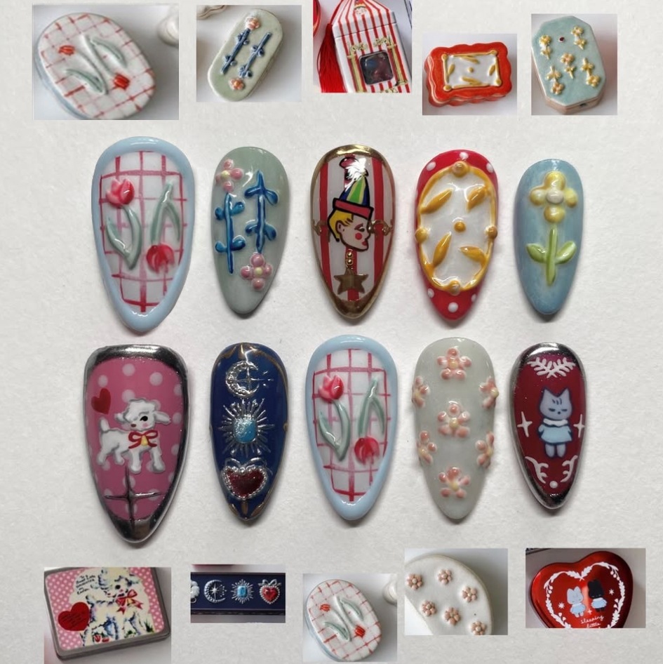 24pcs Dark Gothic Punk Fake Na - Nail Art Gothic review and price
