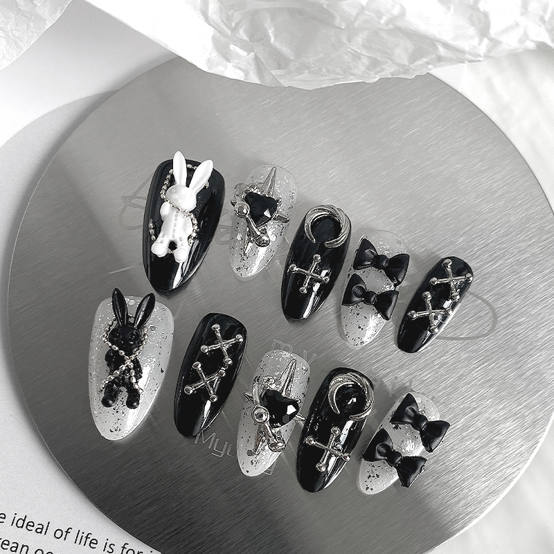 10pcs Pure Handmade Almond Sha - Nail Art Aesthetic review and price