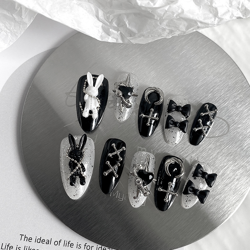 10pcs Pure Handmade Almond Sha - Nail Art Aesthetic review and price