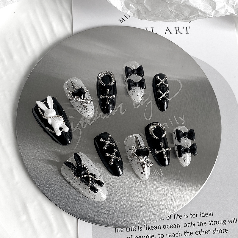 10pcs Pure Handmade Almond Sha - Nail Art Aesthetic review and price