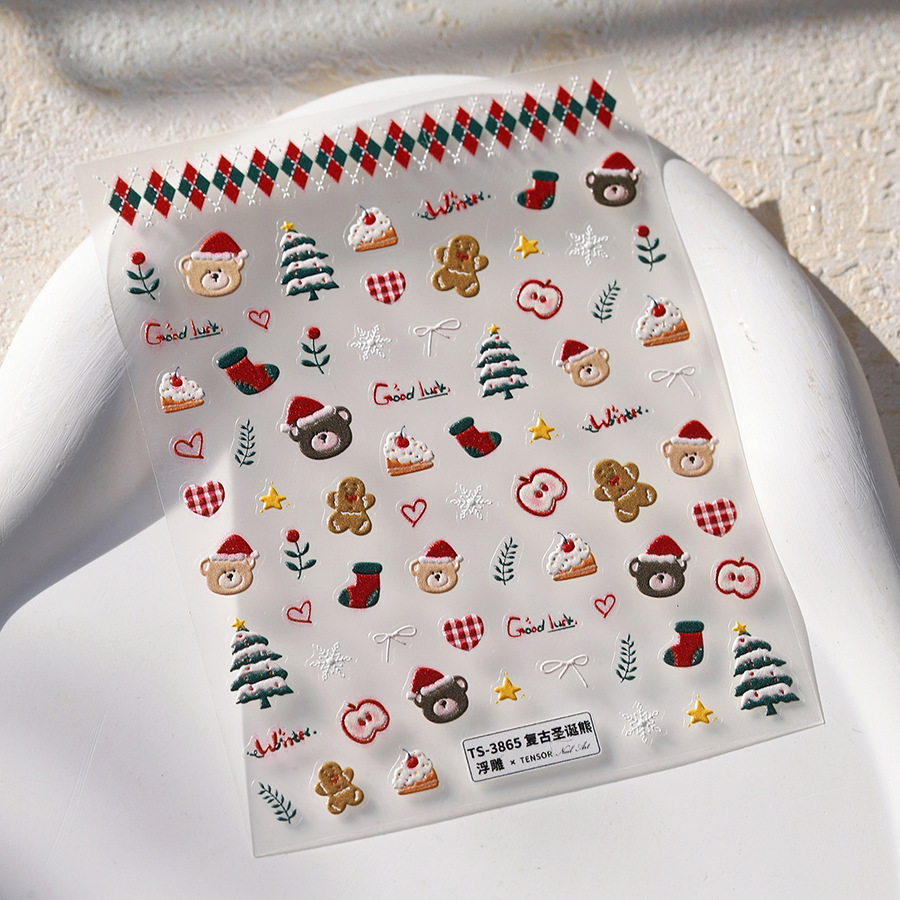 Cute Christmas Bear & Gingerbr - Nail Art Xmas Design review and price