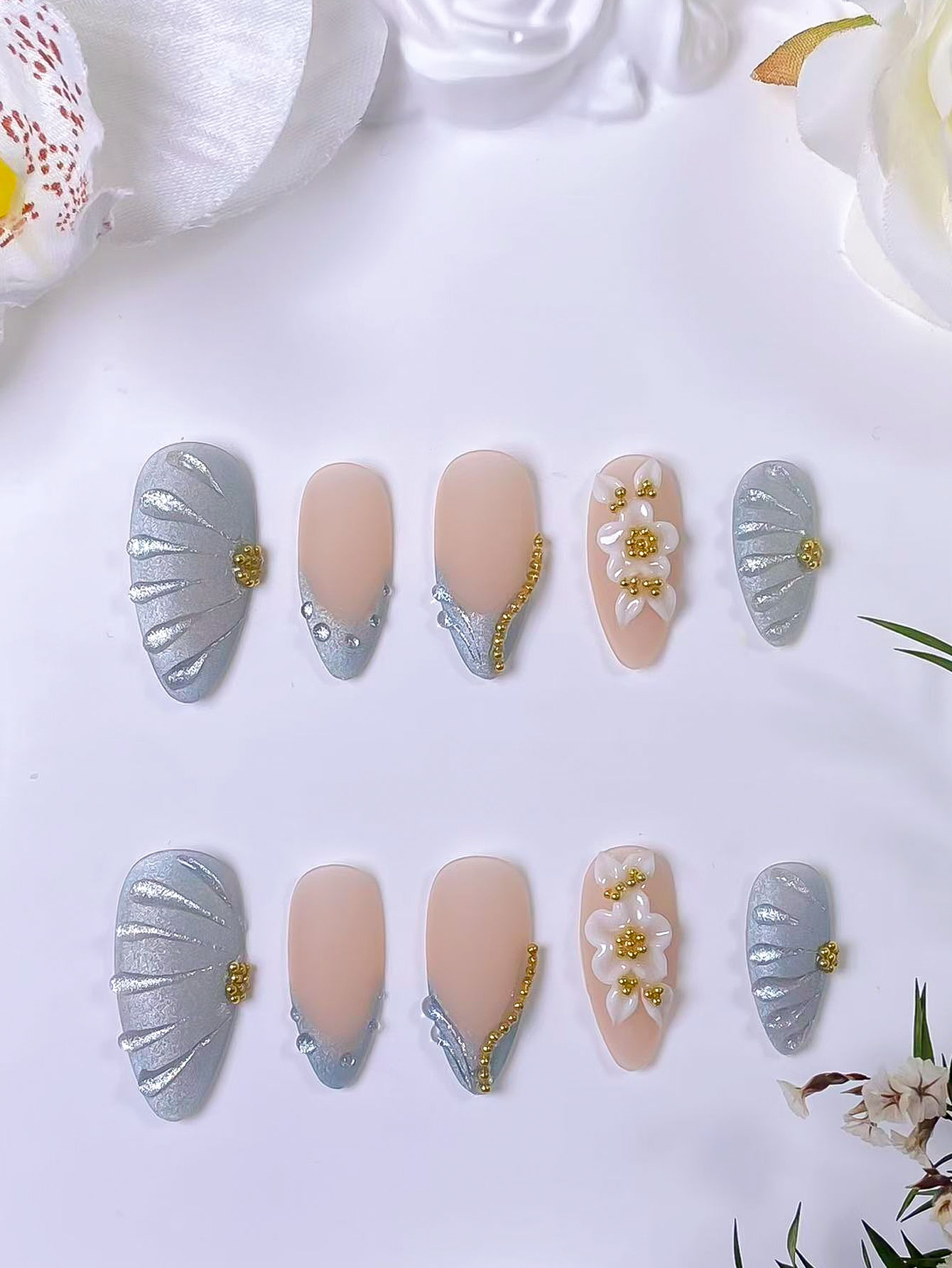 10‑Piece Blue French Matte Car - Nail Art French Nails review and price