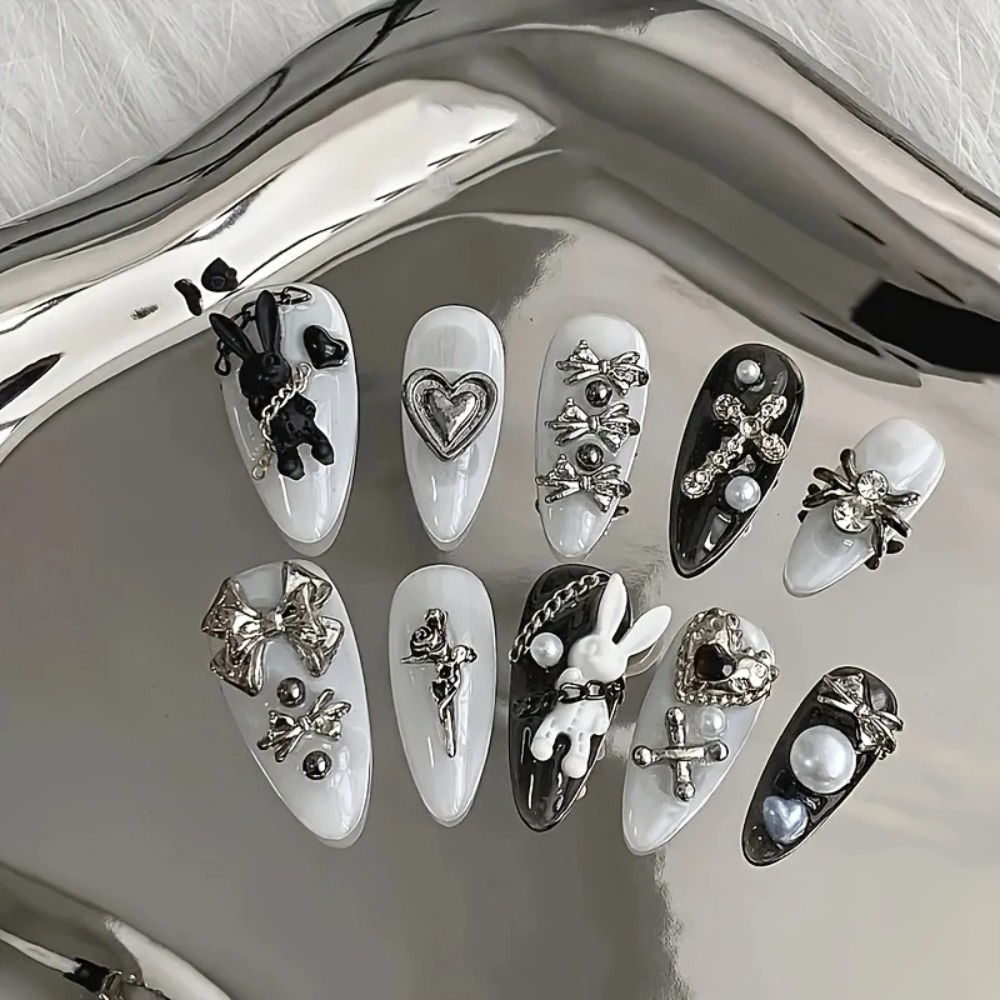 NEW 10pcs personalized black a - Nail Art Gothic review and price