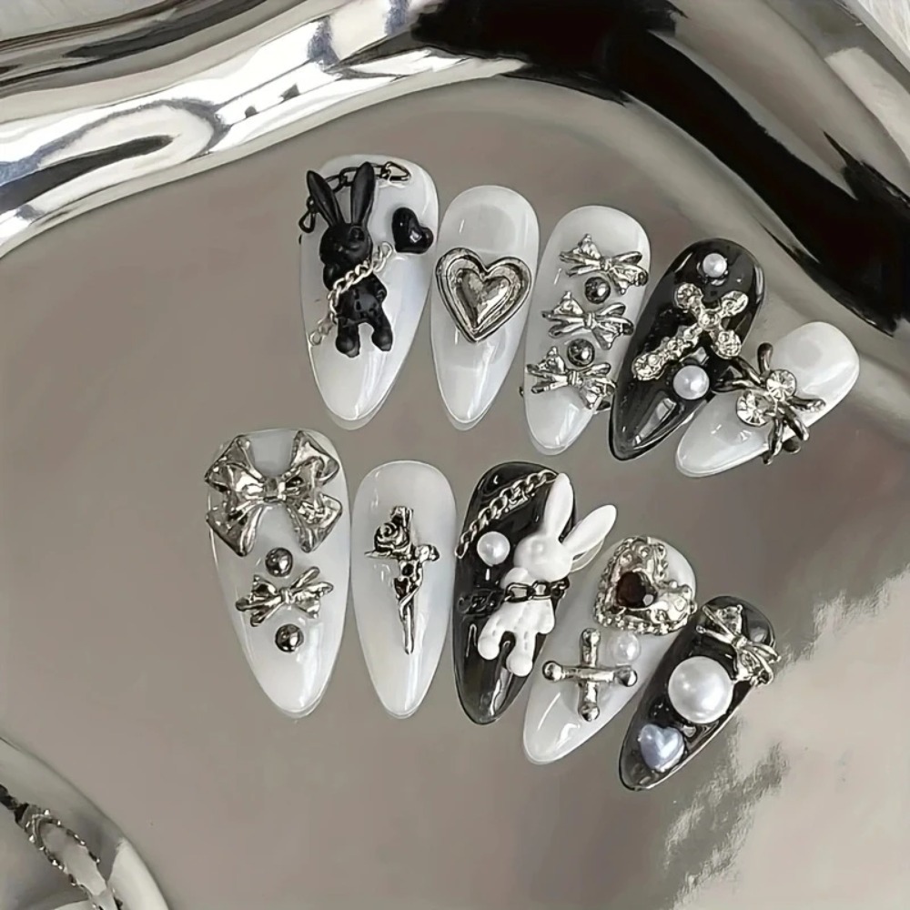 NEW 10pcs personalized black a - Nail Art Gothic review and price
