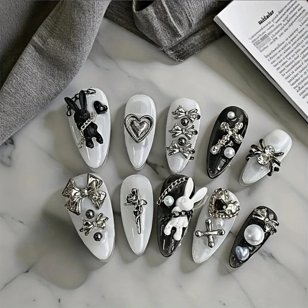 NEW 10pcs personalized black a - Nail Art Gothic review and price