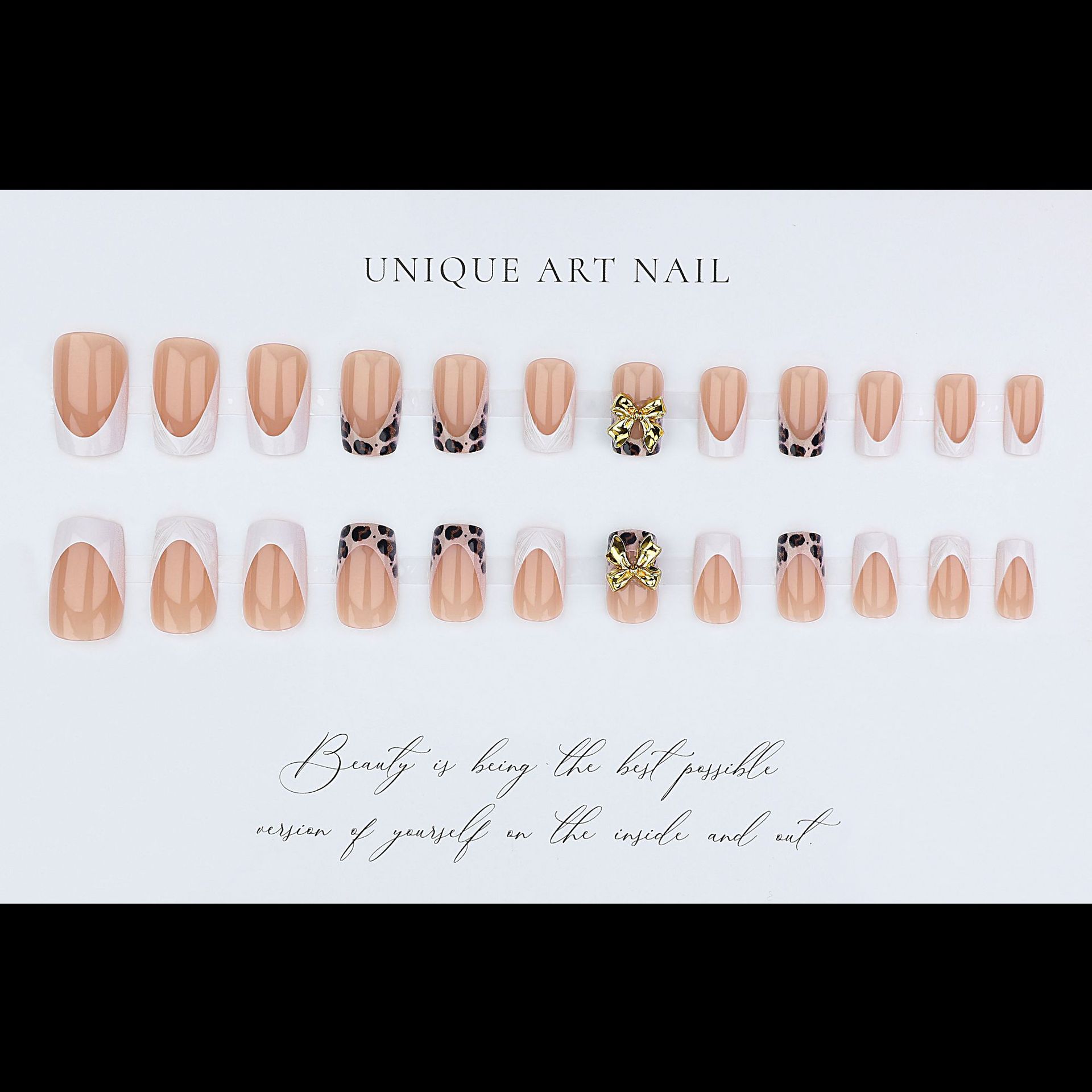 Short square fake nails for wo - Nail Art Leopard review and price